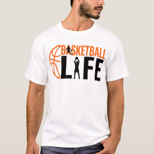 Basketball Leben Sport Typography Cooler Korb Spie T-Shirt