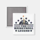 Basketball-Legende-Spieler Blau- und Orangenball Magnet (Vorderseite/Rückseite)