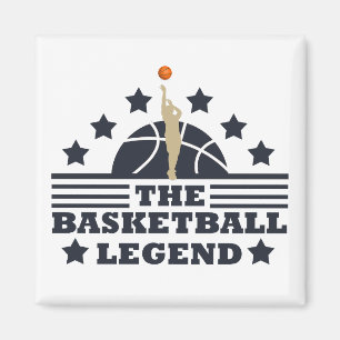 Basketball-Legende-Spieler Blau- und Orangenball Magnet