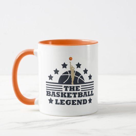Basketball-Legende-Spieler Blau- und Orangenball Tasse (Links)