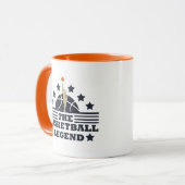 Basketball-Legende-Spieler Blau- und Orangenball Tasse (Vorderseite Links)