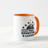 Basketball-Legende-Spieler Blau- und Orangenball Tasse (VorderseiteRechts)