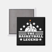 Basketball-Legende-Spieler Weißorange Magnet (Vorderseite/Rückseite)
