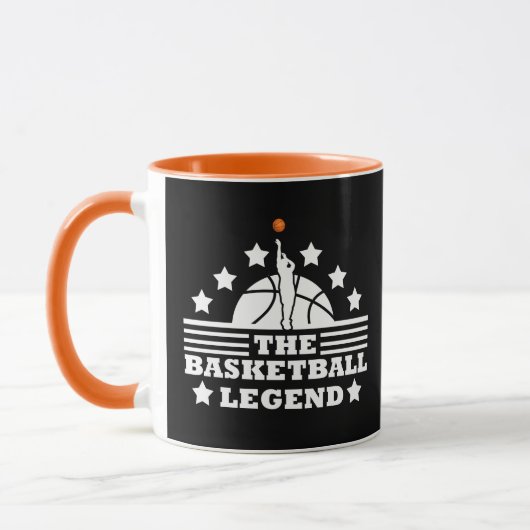 Basketball-Legende-Spieler Weißorange Tasse (Links)