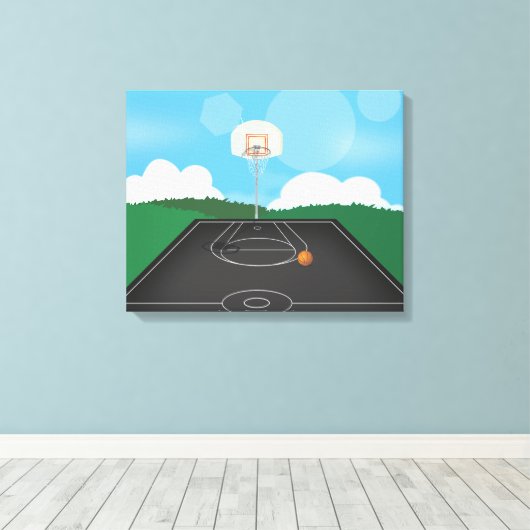 Basketball Leinwanddruck (Insitu (Holzboden))
