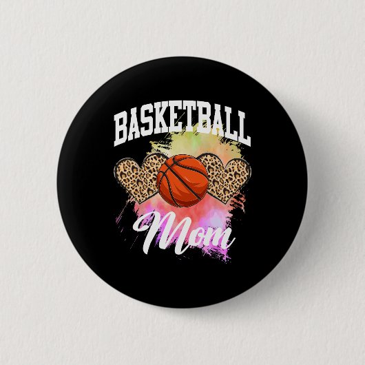 Basketball Leopard gefärbte Krawatte Basketball Ma Button (Vorderseite)