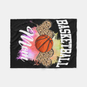 Basketball Leopard Gefärbte Krawatte Basketball Ma Fleecedecke (Vorderseite (Horizontal))