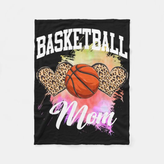 Basketball Leopard Gefärbte Krawatte Basketball Ma Fleecedecke (Vorderseite)
