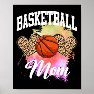 Basketball Leopard Gefärbte Krawatte Basketball Ma Poster