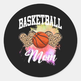 Basketball Leopard gefärbte Krawatte Basketball Ma Runder Aufkleber