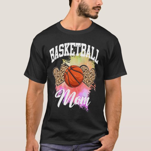 Basketball Leopard gefärbte Krawatte Basketball Ma T-Shirt (Vorderseite)