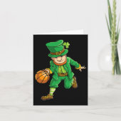 Basketball Leprechaun St Patricks Day Boys Kinder Karte (Vorderseite)