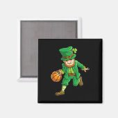 Basketball Leprechaun St Patricks Day Boys Kinder  Magnet (Vorderseite/Rückseite)