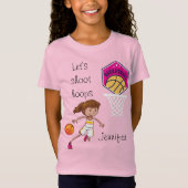 Basketball "Let's Shoot Hoops" Personalisierter T- T-Shirt (Vorderseite)