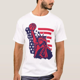 Basketball Liberte Amerikanische Statue T-Shirt