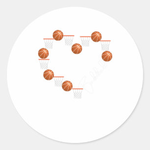 Basketball Liebe 1 Runder Aufkleber