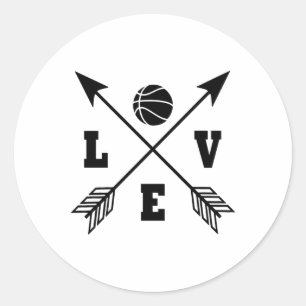 Basketball Liebe 2 Runder Aufkleber