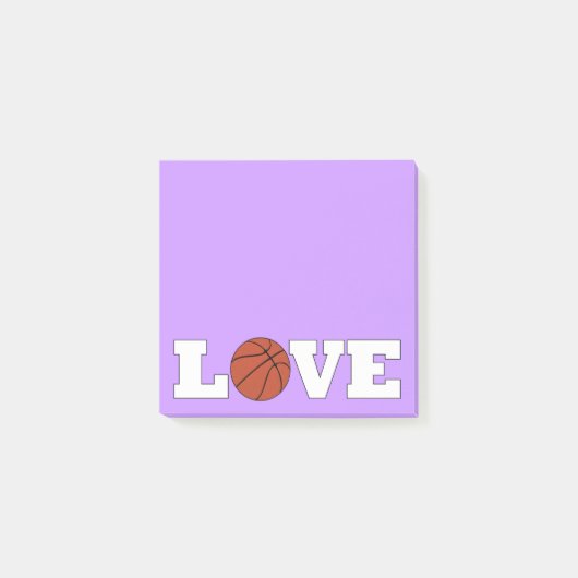 Basketball LIEBE Basketball Coach Desktop Notepad Post-it Klebezettel (Vorderseite)