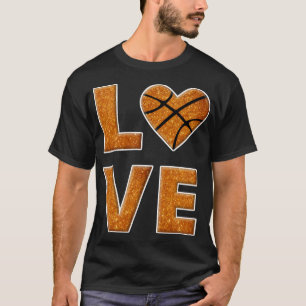 Basketball Liebe Glitzer Herzgeschenk T-Shirt