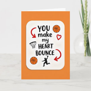 Basketball Liebe Herz Hüpfen Karte