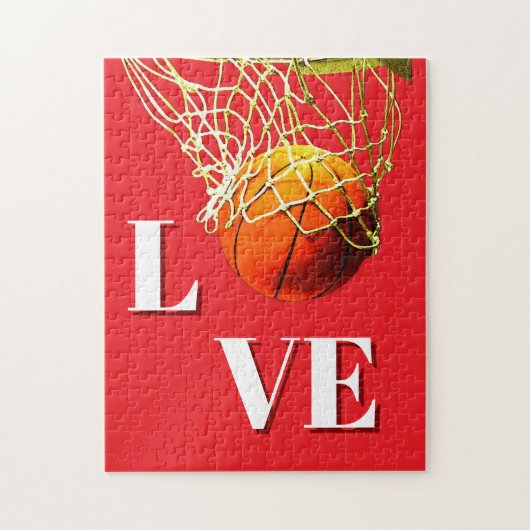 Basketball Liebe ich Puzzle (Vertikal)