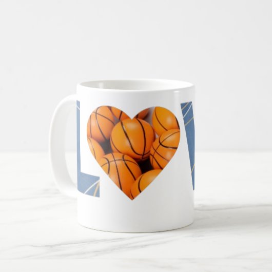Basketball-Liebe Kaffeetasse (Vorderseite Links)
