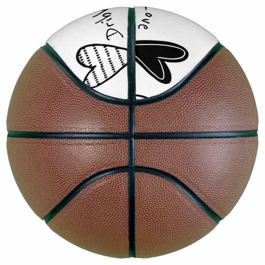 Basketball Liebe Schwarze Herzen teilen die Liebe (Rechts)
