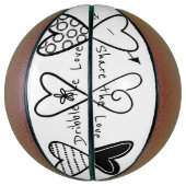 Basketball Liebe Schwarze Herzen teilen die Liebe (Vertikal)