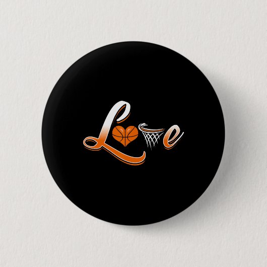 Basketball-Liebe-Shirt Button (Vorderseite)