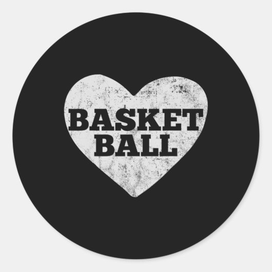 Basketball Liebe Valentinstag Runder Aufkleber (Vorderseite)