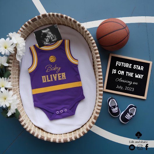 Basketball liebende Eltern Schwangerschaftsankündi Einladung