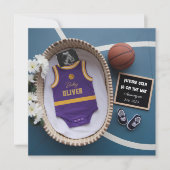 Basketball liebende Eltern Schwangerschaftsankündi Einladung (Vorderseite)