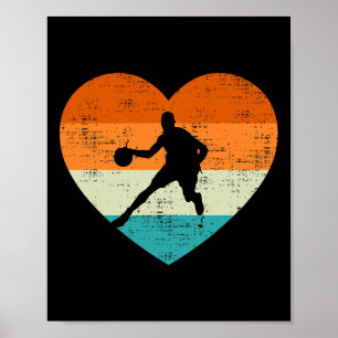 Basketball Liebhaber Liebe Retro Valentinstag Poster