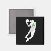 Basketball liebt Grünes Kleeblatt Leaf St Patricks Magnet (Vorderseite/Rückseite)