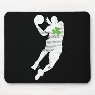 Basketball liebt Grünes Kleeblatt Leaf St Patricks Mousepad