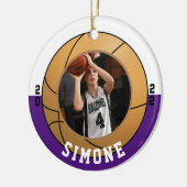 Basketball Lila Keramik Ornament (Links)