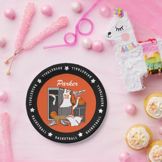 Basketball-Locker-Raum Benutzerdefinierte Player-N Pappteller (Party)
