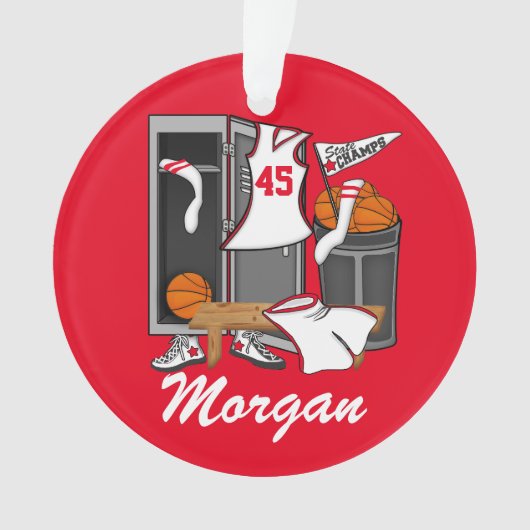Basketball-Locker-Room mit eigenem Spielernamen Ornament (Vorderseite)