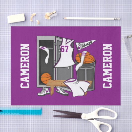 Basketball-Locker-Room mit eigenem Spielernamen Seidenpapier (Handwerk)
