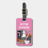 Basketball Lockerroom Custom Player Name Number Gepäckanhänger (Vorderseite vertikal)