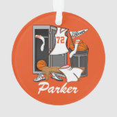 Basketball Lockerroom Custom Player Name Number Ornament (Rückseite)