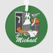 Basketball Lockerroom Custom Player Name Number Ornament (Rückseite)
