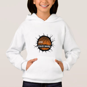 Basketball-Logo, Basketball-Individuelle Name Hoodie