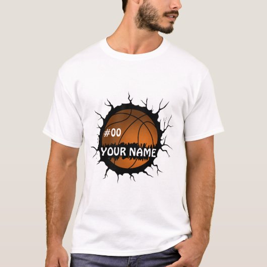 Basketball-Logo, Basketball-Individuelle Name T-Shirt (Vorderseite)