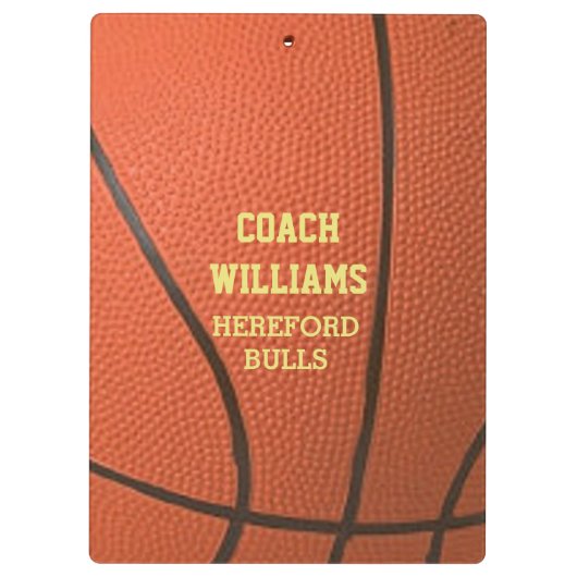 Basketball Look Personalized Klemmbrett (Rückseite)