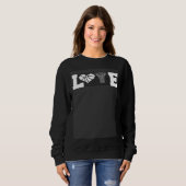 Basketball Love with Net and Ball Heart Valentine Sweatshirt (Vorne ganz)