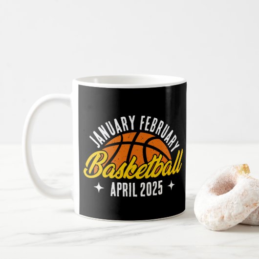 Basketball Lover Cool Player Moderner Personalisie Kaffeetasse (Mit Donut)