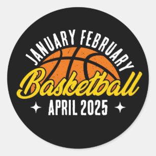 Basketball Lover Cool Player Moderner Personalisie Runder Aufkleber