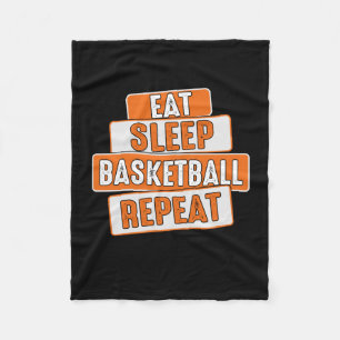 Basketball Lover Eat Sleep Basketball Wiederholung Fleecedecke