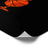 Basketball Lover Heartbeat Vintag Retro Basketbal Poster (Ecke)